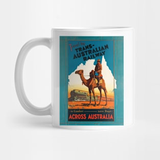 Trans-Australian Railway Vintage Travel Poster Mug